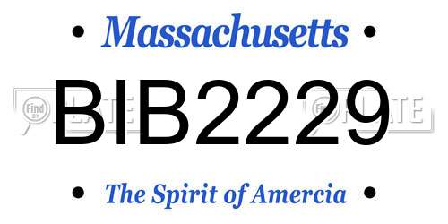 BIB2229 Massachusetts License Plate