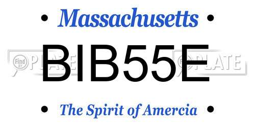 BIB55E Massachusetts License Plate