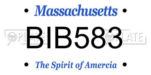 BIB583 Massachusetts License Plate