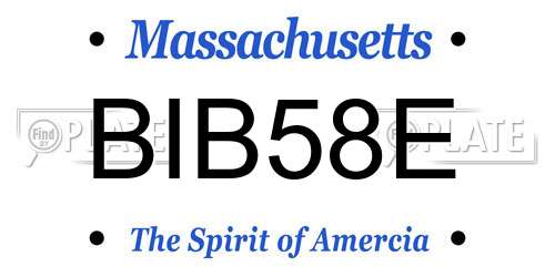 BIB58E Massachusetts License Plate