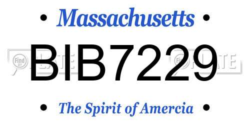 BIB7229 Massachusetts License Plate