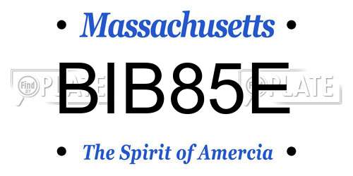 BIB85E Massachusetts License Plate