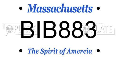 BIB883 Massachusetts License Plate