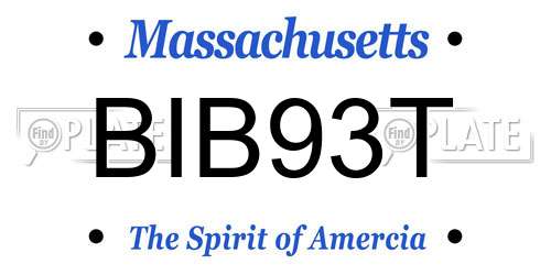 BIB93T Massachusetts License Plate