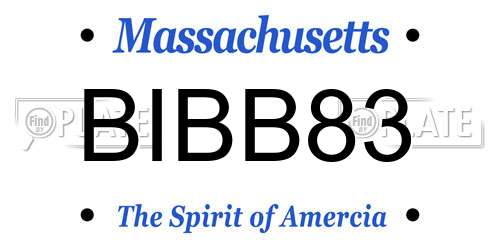 BIBB83 Massachusetts License Plate