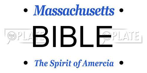BIBLE Massachusetts License Plate