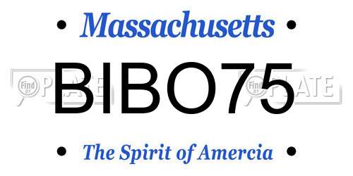 BIBO75 Massachusetts License Plate