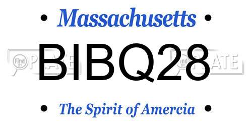 BIBQ28 Massachusetts License Plate