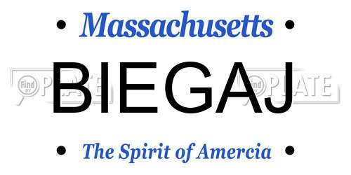 BIEGAJ Massachusetts License Plate
