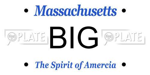 BIG Massachusetts License Plate