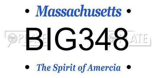 BIG348 Massachusetts License Plate