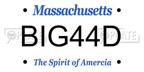 BIG44D Massachusetts License Plate