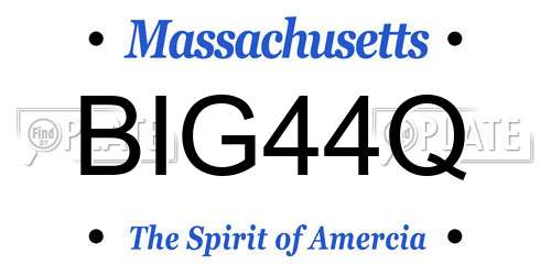 BIG44Q Massachusetts License Plate