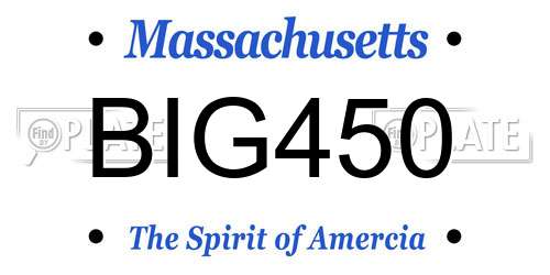 BIG450 Massachusetts License Plate