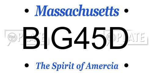 BIG45D Massachusetts License Plate