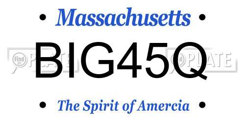 BIG45Q Massachusetts License Plate