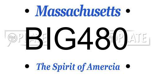 BIG480 Massachusetts License Plate