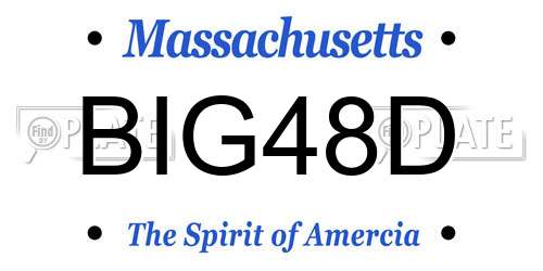 BIG48D Massachusetts License Plate