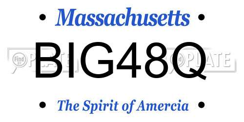 BIG48Q Massachusetts License Plate