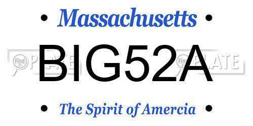 BIG52A Massachusetts License Plate