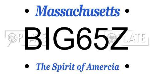 BIG65Z Massachusetts License Plate