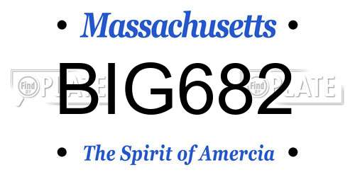 BIG682 Massachusetts License Plate