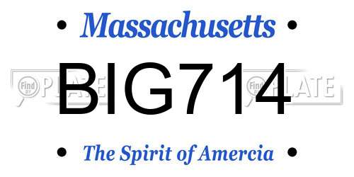 BIG714 Massachusetts License Plate