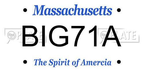 BIG71A Massachusetts License Plate