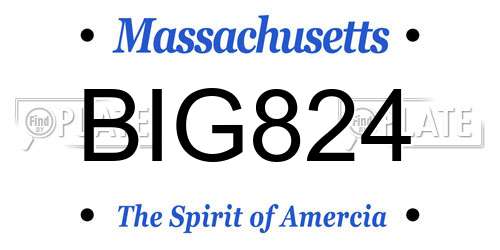 BIG824 Massachusetts License Plate
