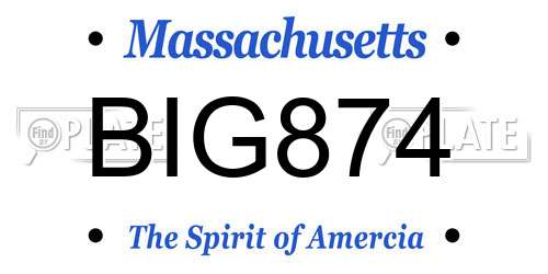BIG874 Massachusetts License Plate
