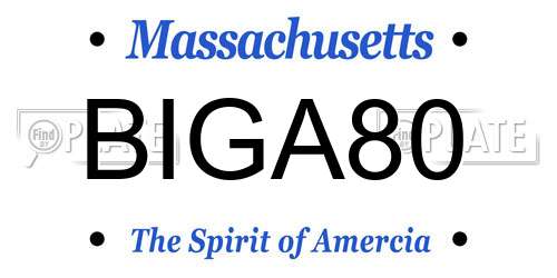 BIGA80 Massachusetts License Plate
