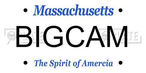 BIGCAM Massachusetts License Plate