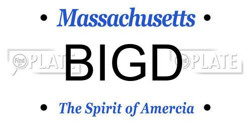 BIGD Massachusetts License Plate