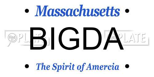 BIGDA Massachusetts License Plate
