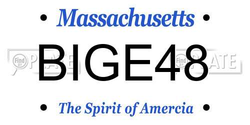 BIGE48 Massachusetts License Plate