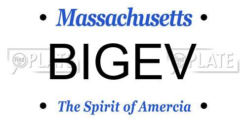 BIGEV Massachusetts License Plate