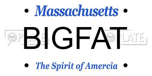 BIGFAT Massachusetts License Plate