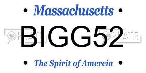 BIGG52 Massachusetts License Plate