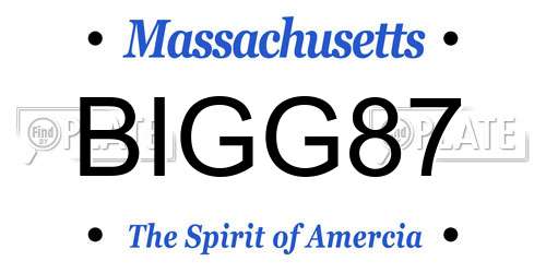 BIGG87 Massachusetts License Plate