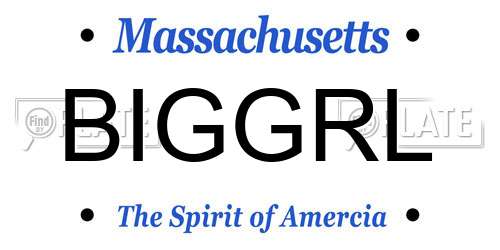 BIGGRL Massachusetts License Plate