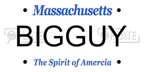 BIGGUY Massachusetts License Plate