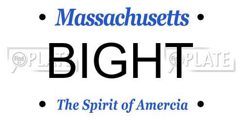BIGHT Massachusetts License Plate