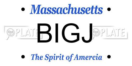 BIGJ Massachusetts License Plate