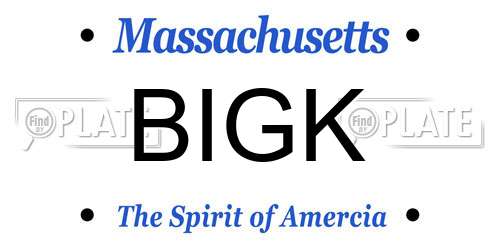 BIGK Massachusetts License Plate