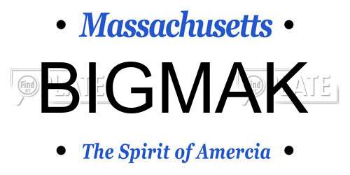 BIGMAK Massachusetts License Plate