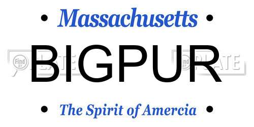 BIGPUR Massachusetts License Plate