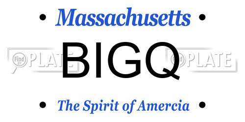 BIGQ Massachusetts License Plate