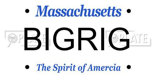 BIGRIG Massachusetts License Plate