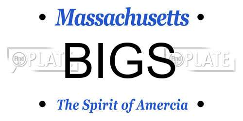 BIGS Massachusetts License Plate