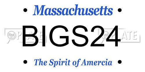 BIGS24 Massachusetts License Plate